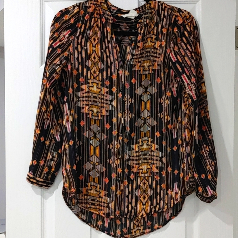 Print dress shirt